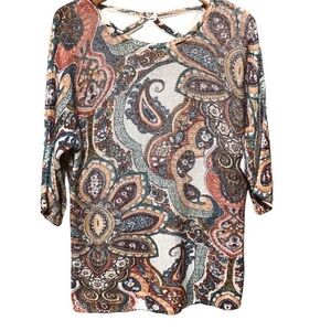 Elegant Paisley Women's Blouse - Multicolor